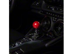 Billetworkz Sphere Automatic Shift Knob with Black Adapter; Candy Red (16-24 Camaro)
