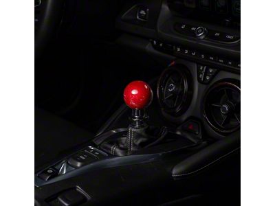 Billetworkz Sphere Automatic Shift Knob with Black Adapter; Candy Red (16-24 Camaro)