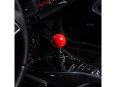 Billetworkz Sphere Automatic Shift Knob with Black Adapter; Gloss Red (16-24 Camaro)