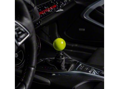 Billetworkz Sphere Automatic Shift Knob with Black Adapter; Neon Yellow (16-24 Camaro)