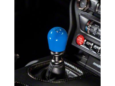 Billetworkz Short Teardrop Weighted 6-Speed Shift Knob; Hyper Blue (15-25 Mustang, Excluding GT350 & GT500)