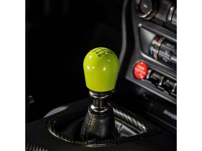 Billetworkz Short Teardrop Weighted 6-Speed Shift Knob; Neon Yellow (15-25 Mustang, Excluding GT350 & GT500)