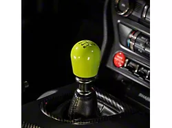 Billetworkz Short Teardrop Weighted 6-Speed Shift Knob; Neon Yellow (15-24 Mustang, Excluding GT350 & GT500)