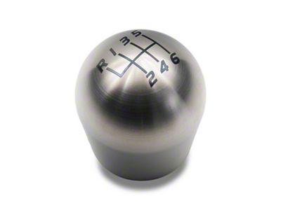Billetworkz Short Teardrop Titanium 6-Speed Shift Knob; Brushed (15-25 Mustang, Excluding GT350 & GT500)