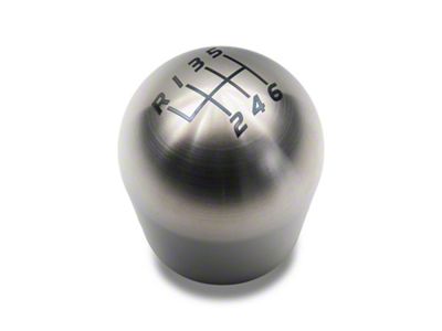 Billetworkz Short Teardrop Titanium 6-Speed Shift Knob; Brushed (15-24 Mustang, Excluding GT350 & GT500)