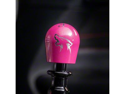 Billetworkz Short Teardrop Weighted 6-Speed Shift Knob with Coyote Engraving; Candy Pink (15-25 Mustang, Excluding GT350 & GT500)