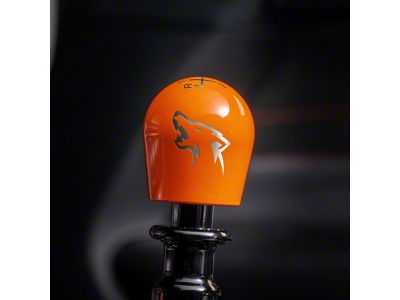Billetworkz Short Teardrop Weighted 6-Speed Shift Knob with Coyote Engraving; Gloss Orange (15-25 Mustang, Excluding GT350 & GT500)