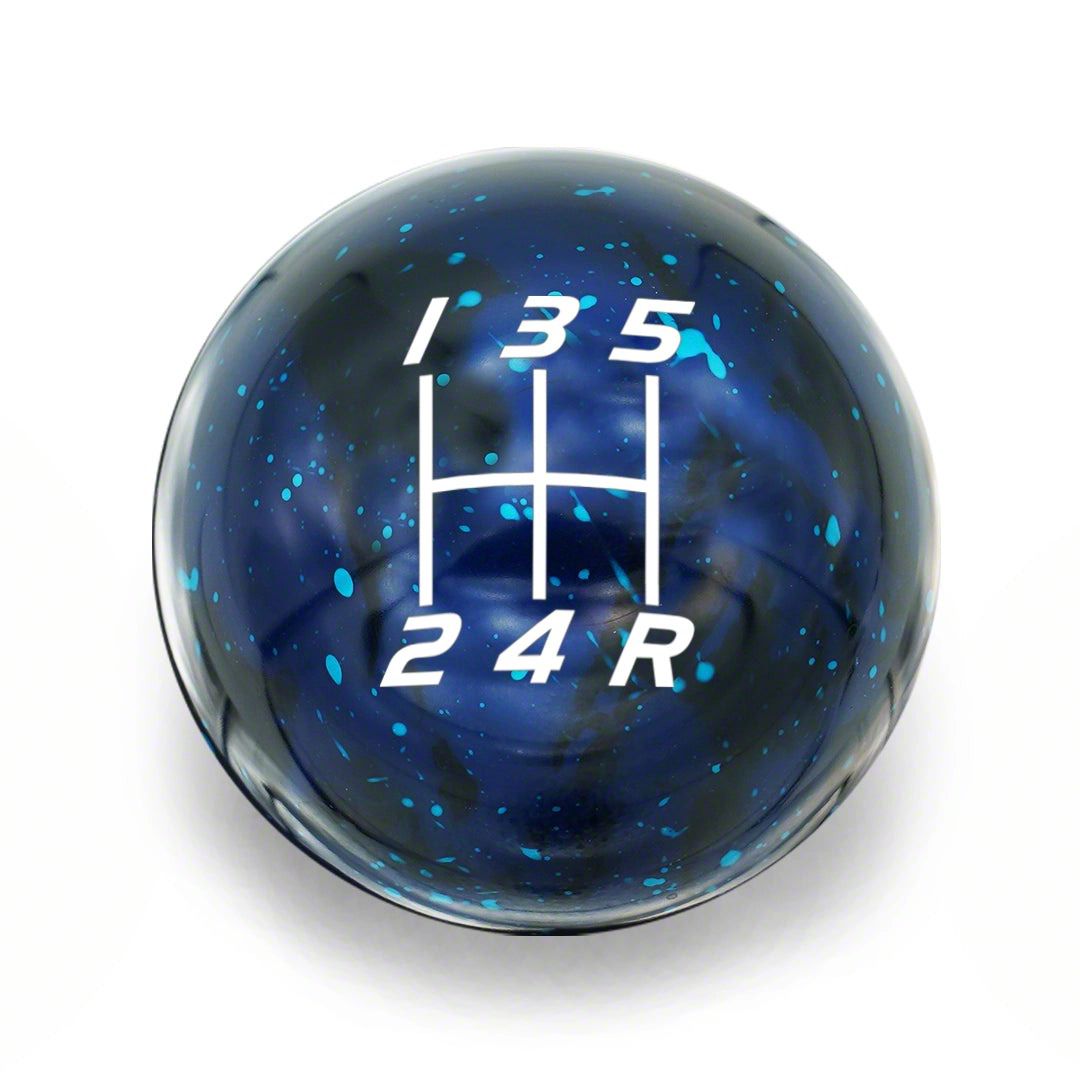Billetworkz Mustang Sphere Anodized 5-Speed Shift Knob; Blue