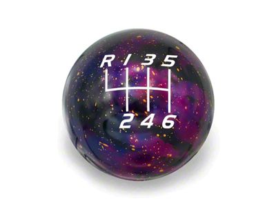Billetworkz Sphere Anodized 6-Speed Shift Knob; Purple Cosmic (11-14 Mustang GT, V6)