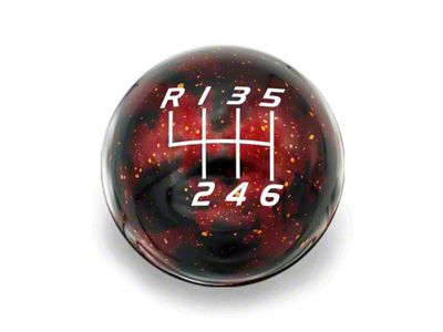 Billetworkz Sphere Anodized 6-Speed Shift Knob; Red Cosmic (11-14 Mustang GT, V6)