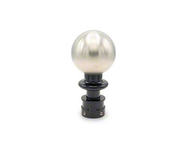 Billetworkz Sphere Automatic Shift Knob with Black Adapter; Brushed (15-25 Mustang GT, V6, EcoBoost, Dark Horse)