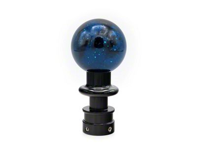 Billetworkz Sphere Automatic Shift Knob with Black Adapter; Blue Cosmic Space (15-25 Mustang GT, V6, EcoBoost, Dark Horse)