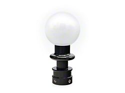 Billetworkz Sphere Automatic Shift Knob with Black Adapter; Gloss White (15-25 Mustang GT, V6, EcoBoost, Dark Horse)