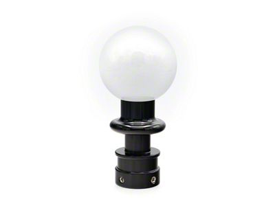 Billetworkz Sphere Automatic Shift Knob with Black Adapter; Gloss White (15-25 Mustang GT, V6, EcoBoost, Dark Horse)