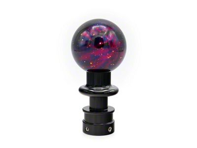 Billetworkz Sphere Automatic Shift Knob with Black Adapter; Purple Cosmic Space (15-25 Mustang GT, V6, EcoBoost, Dark Horse)