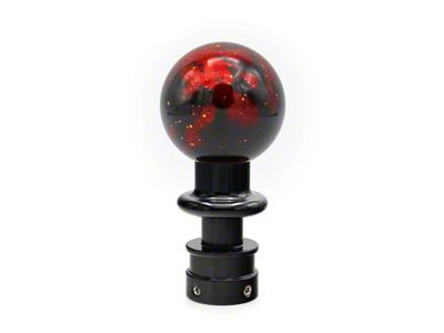Billetworkz Sphere Automatic Shift Knob with Black Adapter; Red Cosmic Space (15-25 Mustang GT, V6, EcoBoost, Dark Horse)