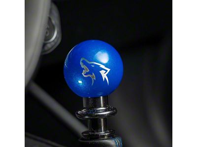 Billetworkz Sphere Automatic Shifter with Coyote Engraving; Candy Blue (15-25 Mustang GT, V6, EcoBoost, Dark Horse)