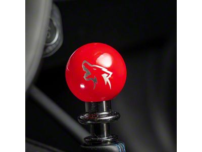 Billetworkz Sphere Automatic Shifter with Coyote Engraving; Gloss Red (15-25 Mustang GT, V6, EcoBoost, Dark Horse)
