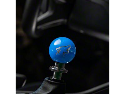 Billetworkz Sphere Automatic Shifter with Coyote Engraving; Grabber Blue (15-25 Mustang GT, V6, EcoBoost, Dark Horse)