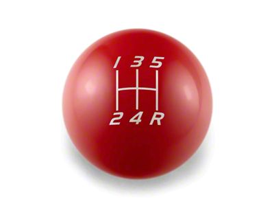 Billetworkz Sphere Weighted 5-Speed Shift Knob; Gloss Red (05-10 Mustang GT, V6)