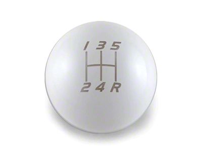 Billetworkz Sphere Weighted 5-Speed Shift Knob; Gloss White (05-10 Mustang GT, V6)