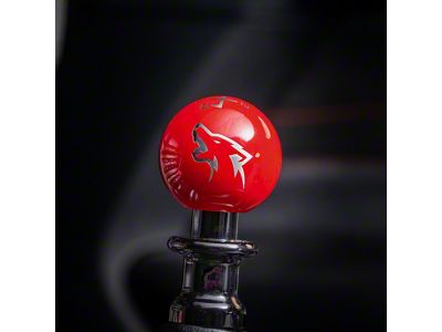 Billetworkz Sphere Weighted 6-Speed Shift Knob with Coyote Engraving; Gloss Red (11-14 Mustang GT, V6)
