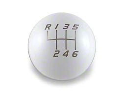Billetworkz Sphere Weighted 6-Speed Shift Knob; Gloss White (11-14 Mustang GT, V6)
