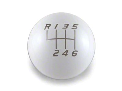 Billetworkz Sphere Weighted 6-Speed Shift Knob; Gloss White (11-14 Mustang GT, V6)