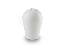 Billetworkz Tall Teardrop Weighted 6-Speed Shift Knob; Gloss White (11-14 Mustang GT, V6)