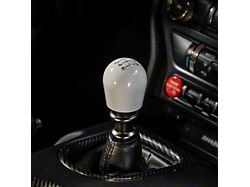Billetworkz Short Teardrop Weighted 6-Speed Shift Knob; Gloss White (15-24 Mustang, Excluding GT350 & GT500)