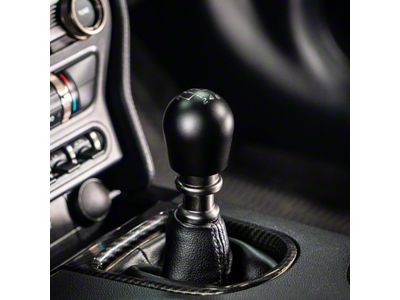 Billetworkz Short Teardrop Weighted 6-Speed Shift Knob; Matte Black (15-25 Mustang, Excluding GT350 & GT500)