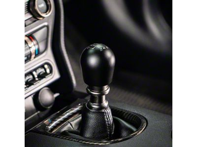 Billetworkz Short Teardrop Weighted 6-Speed Shift Knob; Matte Black (15-24 Mustang, Excluding GT350 & GT500)