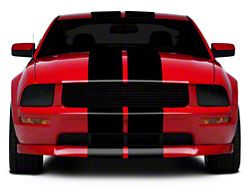 SEC10 GT500 Style Stripes; Gloss Black; 10-Inch (05-14 Mustang)