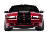 SEC10 GT500 Style Stripes; Gloss Black; 10-Inch (94-04 Mustang)