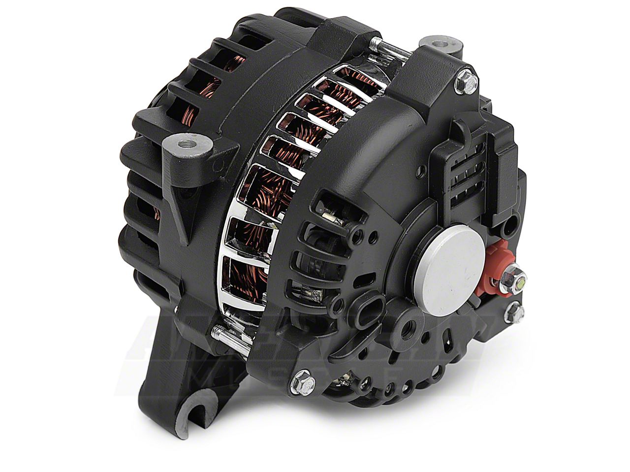 PA Performance Mustang Alternator; 130 Amp; Flat Black 2158WFLBLK (05 ...