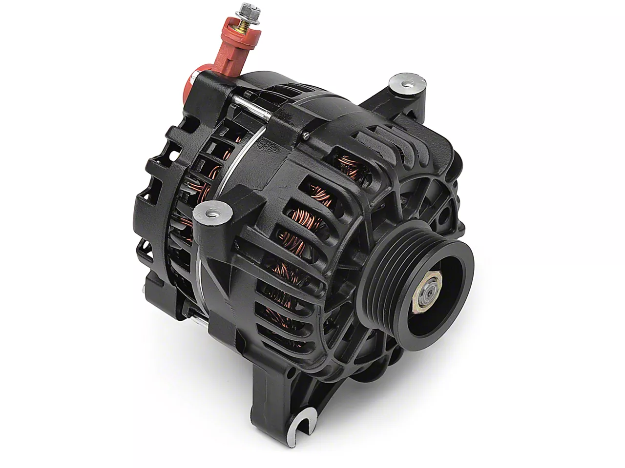 PA Performance Mustang Alternator; 130 Amp; Flat Black 2264FLBK (99-04