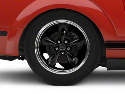 Deep Dish Bullitt Gloss Black Wheel; Rear Only; 18x10 (05-09 Mustang GT, V6)