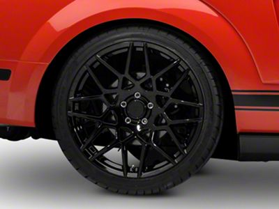 2013 GT500 Style Gloss Black Wheel; Rear Only; 20x10 (05-09 Mustang)