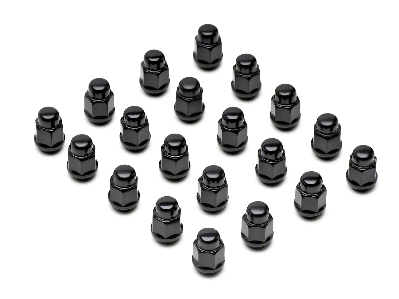 Mustang Black Acorn Lug Nut Kit; 3/4Inch; Set of 20 (7914 Mustang