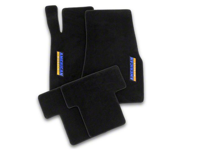 SpeedForm Front and Rear Floor Mats with AmericanMuscle Logo; Black (11-12 Mustang)
