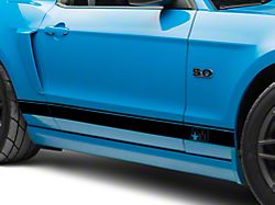 SEC10 Rocker Stripes with AM Logo; Gloss Black (05-14 Mustang)