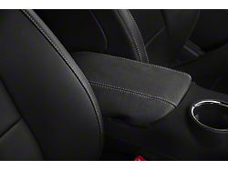 SpeedForm Premium Leather Armrest Cover; Silver Stitching (15-23 Mustang)