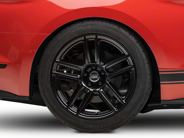 Laguna Seca Style Gloss Black Wheel; Rear Only; 19x10 (15-23 Mustang GT, EcoBoost, V6)