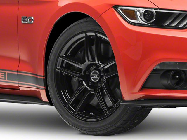 Laguna Seca Style Gloss Black Wheel; 19x9 (15-23 Mustang GT, EcoBoost, V6)