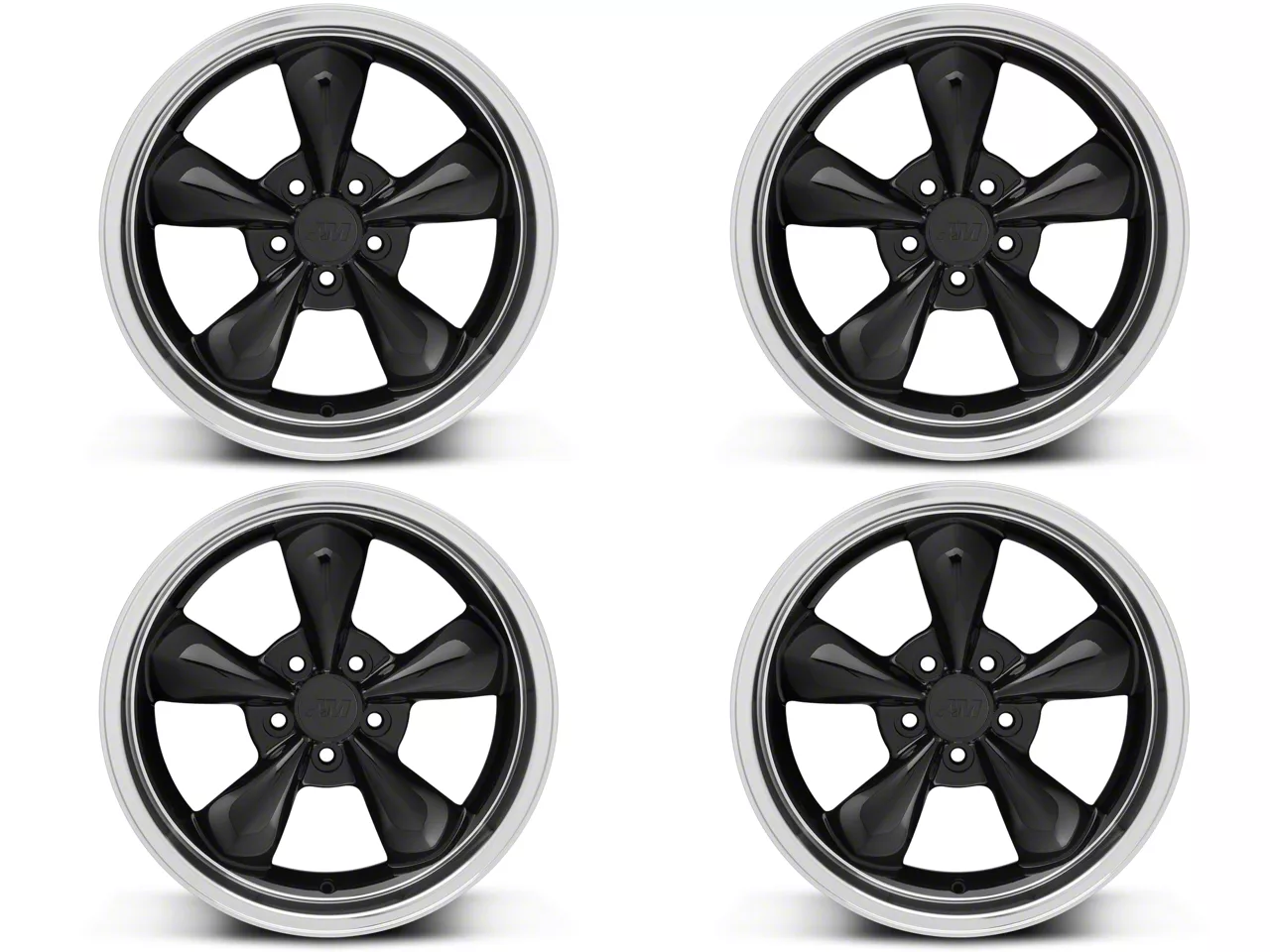 Mustang Deep Dish Bullitt Gloss Black Wheel; 20x8.5; 38mm