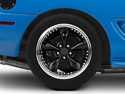 Bullitt Motorsport Gloss Black Wheel; Rear Only; 18x10; 24mm Offset (94-98 Mustang)