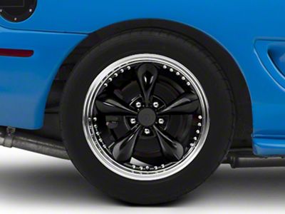 Bullitt Motorsport Gloss Black Wheel; Rear Only; 18x10; 24mm Offset (94-98 Mustang)