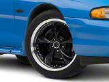 Bullitt Motorsport Gloss Black Wheel; 18x9; 24mm Offset (94-98 Mustang)