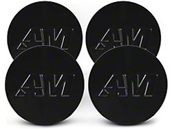AmericanMuscle Center Cap Kit; Black (Fits AmericanMuscle Branded Wheels Only)