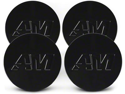 AmericanMuscle Center Cap Kit; Black (Fits AmericanMuscle Branded Wheels Only)